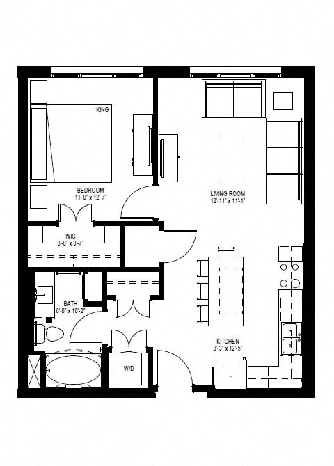 Millberry_1 Bedroom Floor Plan at Millberry Apartments, St. Paul, 55114